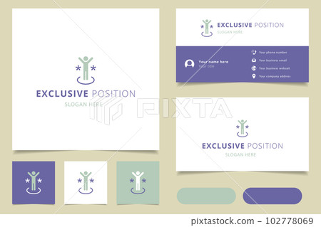 Exclusive position logo design with editable slogan. Branding book and business card template. Exclusive position logo design with editable slogan. Branding book and business card template. 102778069