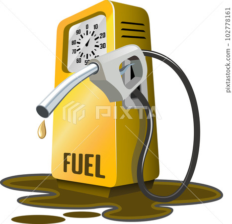 realistic vector retro gas station in yellow color isolated on the white background realistic vector retro gas station in yellow color isolated on the white background 102778161