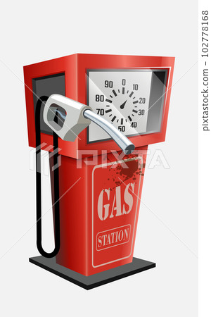 realistic vector retro gas station in red color isolated on the white background realistic vector retro gas station in red color isolated on the white background 102778168