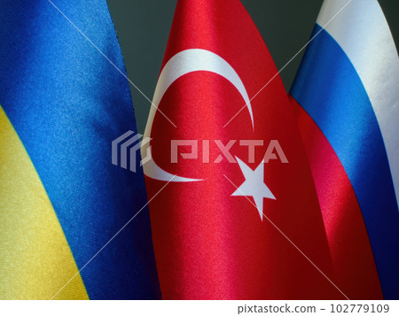 Near the flags of Ukraine, Turkey and Russia. 102779109