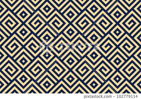 Abstract geometric pattern. A seamless vector background. Gold and dark blue ornament. Graphic modern pattern. Simple lattice graphic design 102779114