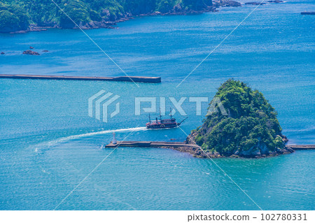 (Shizuoka Prefecture) Kurofune Susquehanna sailing in Shimoda Bay (Shizuoka Prefecture) Kurofune Susquehanna sailing in Shimoda Bay 102780331