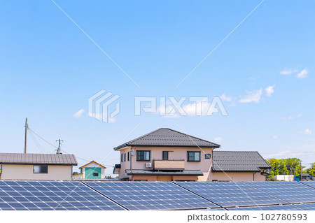 solar power plant and house 102780593