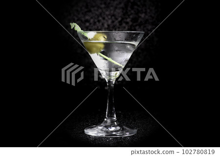 Cape Cod Cocktail on black background,  selective focus, soft focus. 102780819