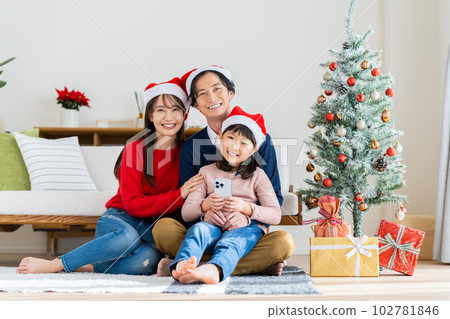 young family at christmas young family at christmas 102781846