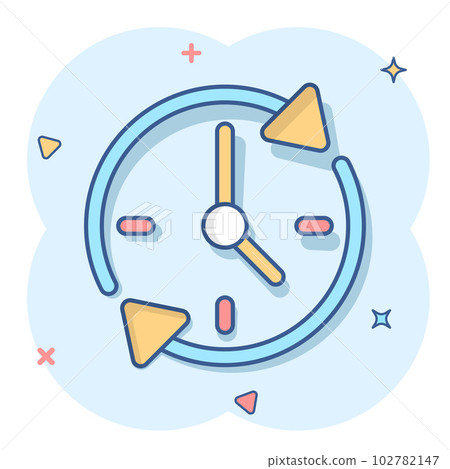 Comicstyle 1hour Countdown Clock With Splash Effect Timer Vector