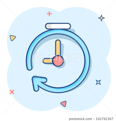 Comicstyle 1hour Countdown Clock With Splash Effect Timer Vector