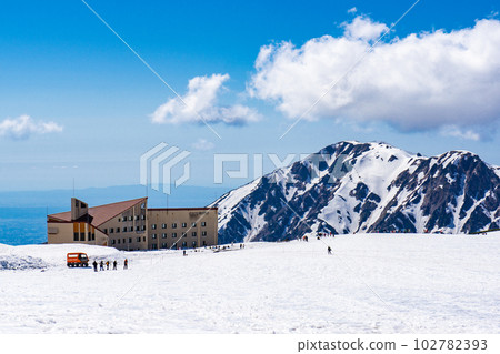 Climbing the Tateyama Mountains of the Northern Alps during the remaining snow season Mt. Dainichi and Hotel Tateyama 102782393