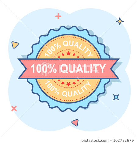 100% quality grunge rubber stamp. Vector illustration on white background. Business concept 100 percent quality stamp pictogram. 102782679