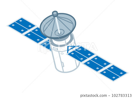 Artificial satellite upward isometric 102783313