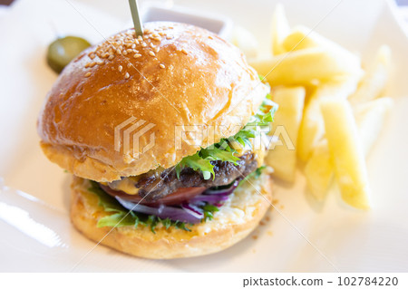 美味的漢堡包 102784220