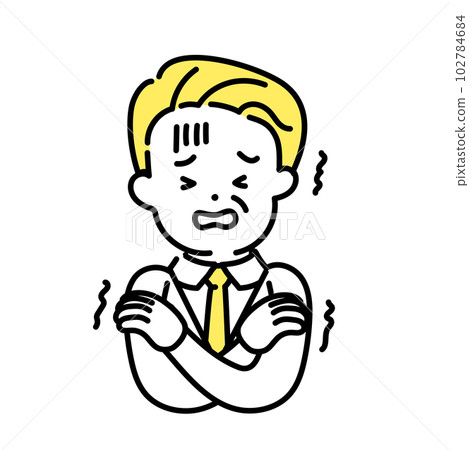 Cute person illustration series _ office worker _ senior _ cold 102784684