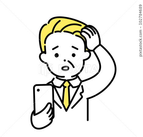 Cute person illustration series _ office worker _ senior _ confused Cute person illustration series _ office worker _ senior _ confused 102784689