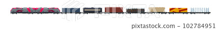Railway freight wagons with locomotive 102784951