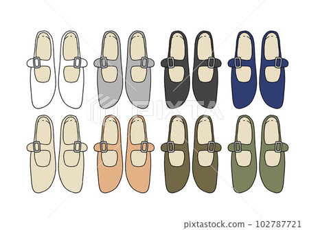 Illustration set of strap shoes 102787721