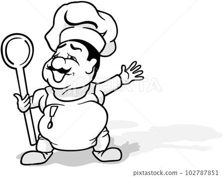 Drawing of a Standing Cook 102787851