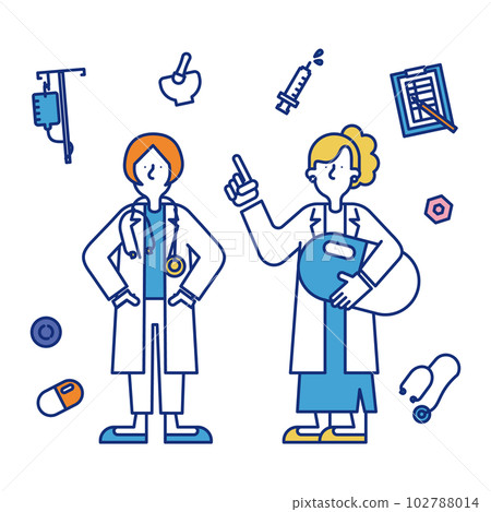 一組醫學界女性插畫 102788014