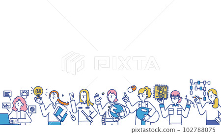 Illustration set B of women in science professions 102788075