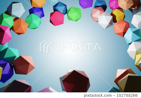 CG blocks colorful polygons floating in a circle CG blocks colorful polygons floating in a circle 102788266