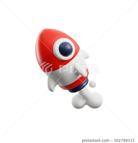 3d vector realistic illustration of space rocket, Isolated on white background 3d vector realistic illustration of space rocket, Isolated on white background 102789315