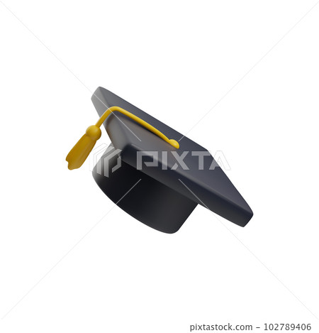 Realistic 3d vector illustration, icon of Graduate college, high school or university cap, for Degree ceremony hat 102789406