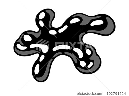 Splattering blotch slime. Toxic mucus smudges stain. Leaking paint blot. 102791224