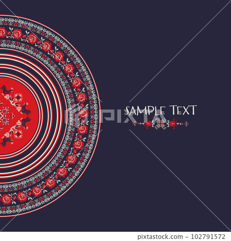 Ukrainian embroidery ornament card 15 102791572