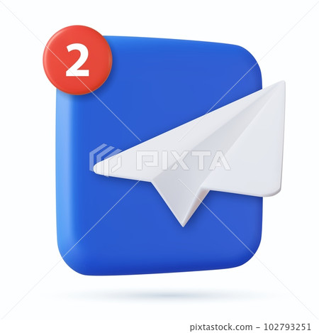 3d Telegram app icon symbols. 102793251