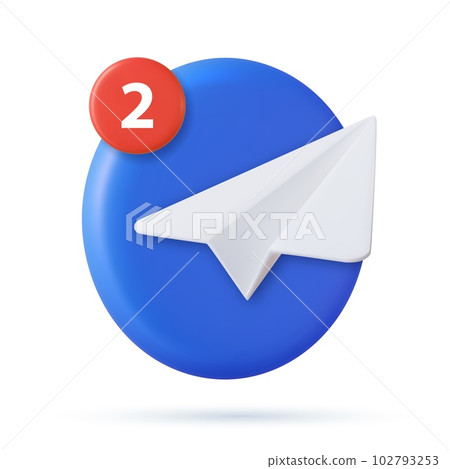 3d Telegram app icon symbols. 102793253