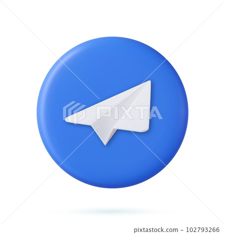 3d Telegram app icon symbols. 3d Telegram app icon symbols. 102793266