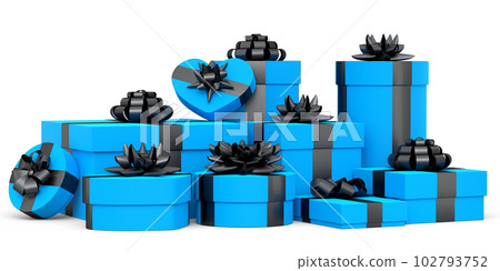 Gift boxes with ribbon and bow isolated on white background. greeting design Gift boxes with ribbon and bow isolated on white background. greeting design 102793752