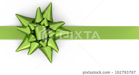 Realistic decorative bow or ribbon for gift box isolated on white background. 102793787