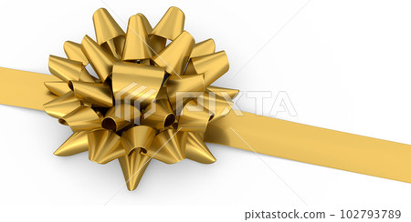 Realistic decorative bow or ribbon for gift box isolated on white background. 102793789