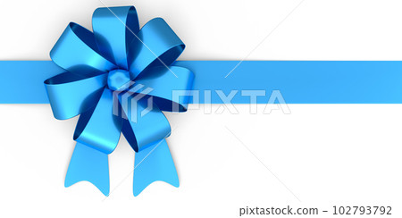 Realistic decorative bow or ribbon for gift box isolated on white background. 102793792