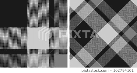 Set black and white plaid seamless pattern. Set black and white plaid seamless pattern. 102794101