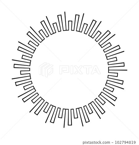 Circle frame round border design shape icon for - Stock