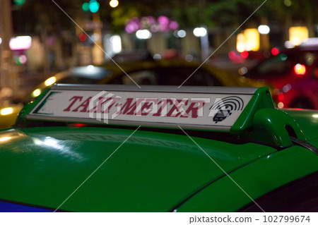 Thai taxi sign by night Thai taxi sign by night 102799674