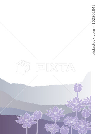 Mourning postcard lotus Japanese pattern background Mourning postcard lotus Japanese pattern background 102801042