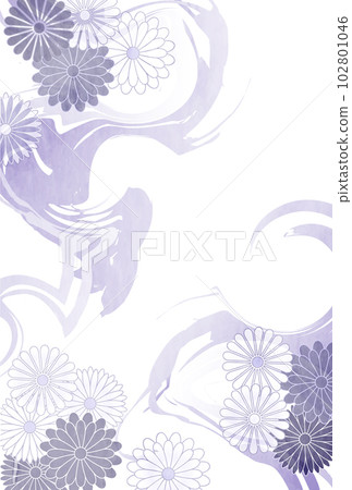 Mourning postcard chrysanthemum Japanese pattern background 102801046