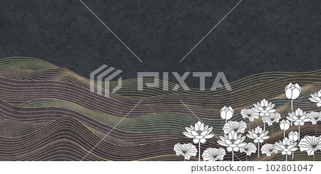 Mourning lotus Buddha Japanese pattern background 102801047