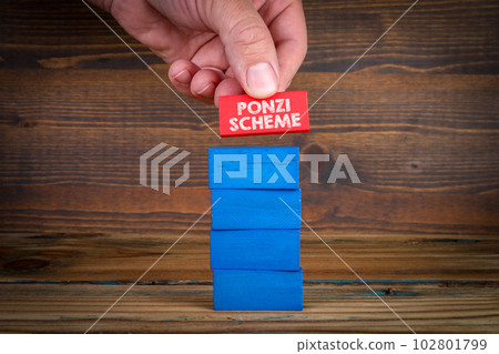 Ponzi Scheme Concept. Investment fraud that pays existing investors with funds collected from new 102801799