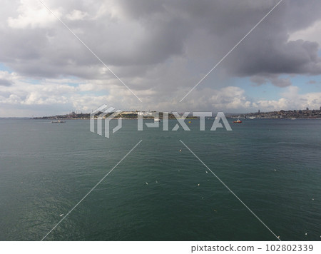 Beshiktash,Istanbul.Turkey.Bosphorus view with ships. view of the strait Beshiktash,Istanbul.Turkey.Bosphorus view with ships. view of the strait 102802339