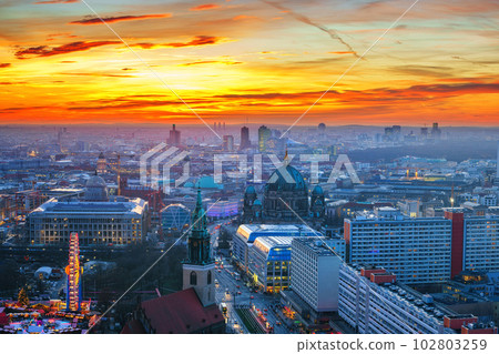 Aerial view on Berlin at night Aerial view on Berlin at night 102803259