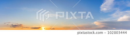 Panorama of dramatic sky background 102803444