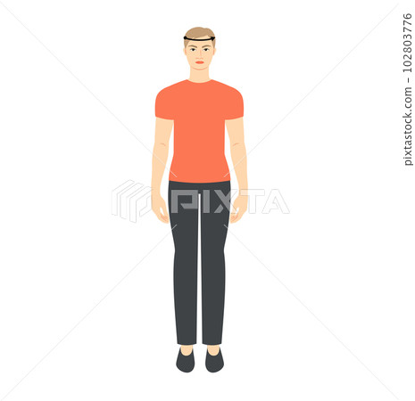 Men to do head measurement body with arrows fashion Illustration for size chart. Flat male character front 8 head Men to do head measurement body with arrows fashion Illustration for size chart. Flat male character front 8 head 102803776
