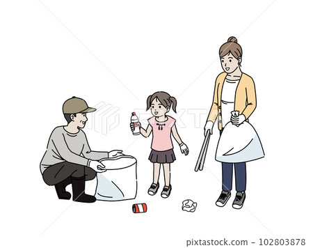 Community activities illustration of people picking up trash Community activities illustration of people picking up trash 102803878