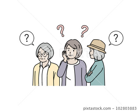 Elderly people thinking or having doubts, senior women Elderly people thinking or having doubts, senior women 102803883