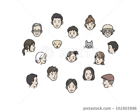 不同年齡的人的臉 102803896