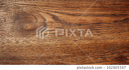 Wood texture background, top view of brown table or desk, generative AI. 102805587