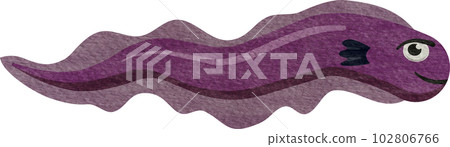 Electric Eel cartoon watercolor 102806766